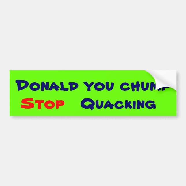 Donald chump Trumpf-Autoaufkleber Autoaufkleber (Vorne)