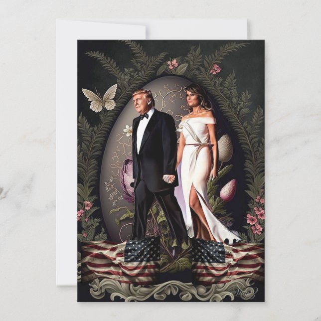 Donald et Melania Trump Carte Pâques en HD (Devant)