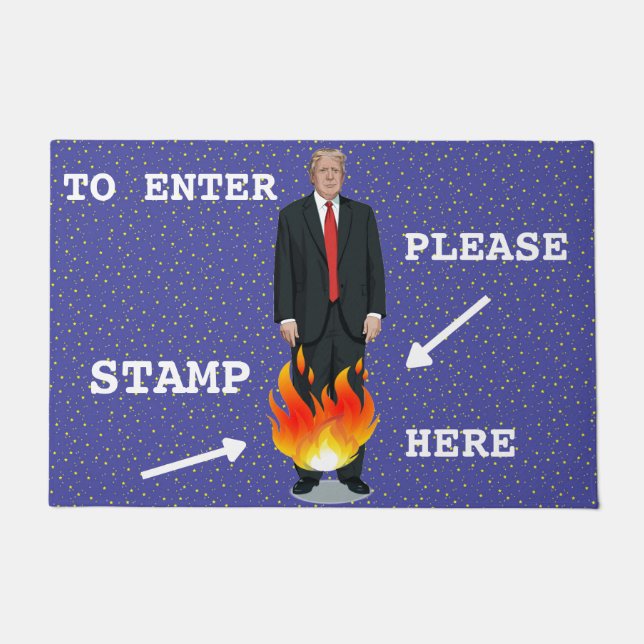 Donald"Hosen auf Feuer" Trumpf Fußmatte (Vorderseite)
