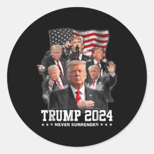 Donald J Trump 2024 Nie übergeben 1 Runder Aufkleber
