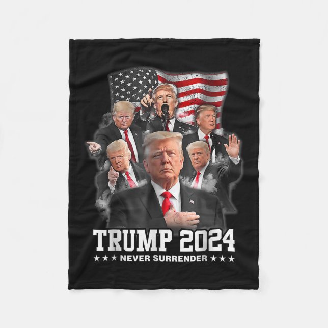 Donald J Trump 2024 nie übergeben Fleecedecke (Vorderseite)
