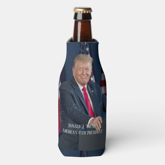 Donald J. Trump 45. Präsident Keepake Flaschenkühler (Flaschenvorderseite)