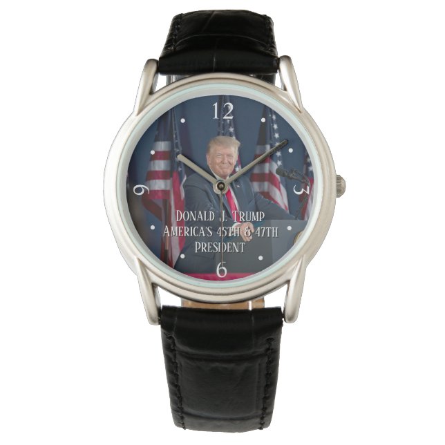 Donald J. Trump 45. und 47. Präsident Keepake Armbanduhr (Vorderseite)