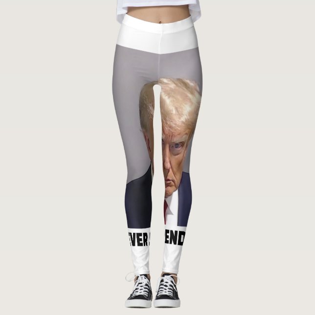 Donald J Trump Tasse Shot - Nie übergeben Long Sle Leggings (Vorderseite)