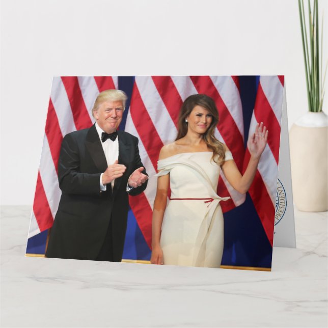 Donald & Melania Trump bei der Amtseinführung Karte (Vorderseite)