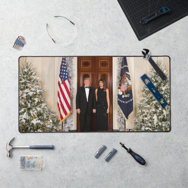 Donald & Melania Trumps Weihnachtsweißhaus Schreibtischunterlage (Arbeitsplatz)
