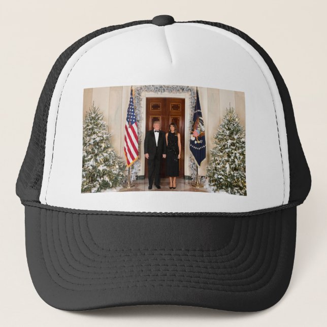 Donald & Melania Trumps Weihnachtsweißhaus Truckerkappe (Vorderseite)