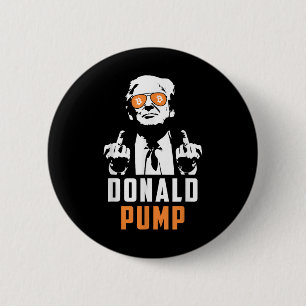 Donald Pump Bitcoin Funny Trump 2024 Crypto Button