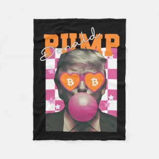 Donald Pump Bitcoin Funny Trump Pink Gum 2024 Cryp Fleecedecke