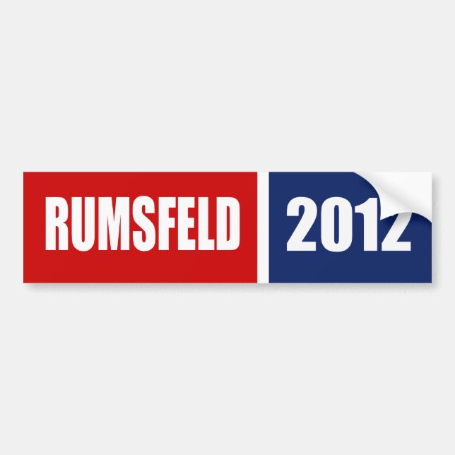 DONALD RUMSFELD 2012 AUTOAUFKLEBER (Vorne)