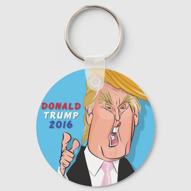 Donald Trump 2016 Cartoon Schlüsselanhänger (Vorderseite)