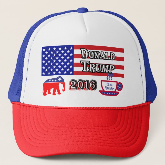 Donald Trump 2016 - Tee-Party - Elefant Truckerkappe (Vorderseite)