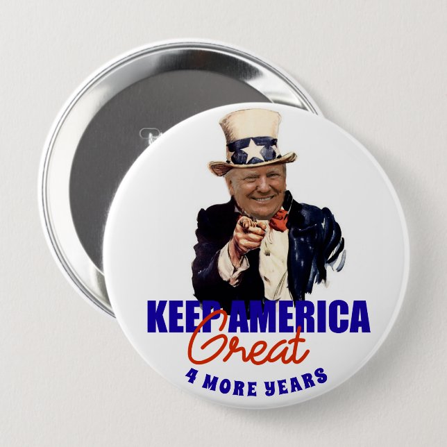 DONALD TRUMP 2020 BEHALTE AMERIKA GROSS BUTTON (Vorne & Hinten)