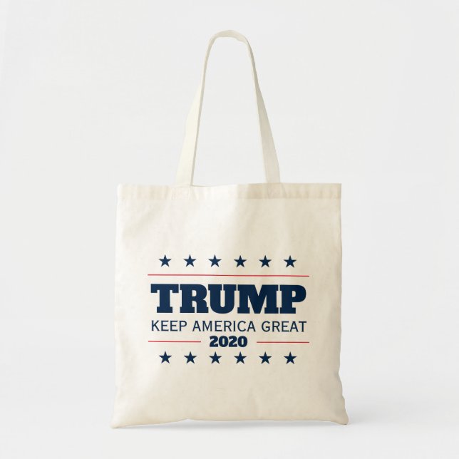 Donald Trump 2020 Behalte Amerika Großes Tragetasche (Vorne)