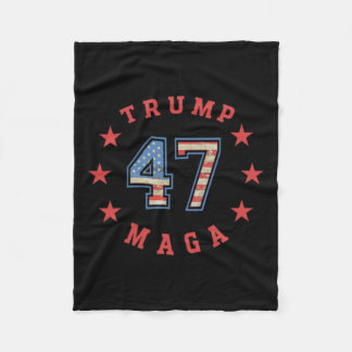 Donald Trump 2024 45 47 Mega Vintage amerikanische Fleecedecke
