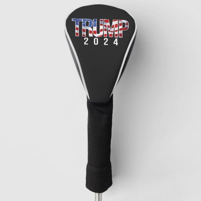 Donald Trump 2024 American Flag Letters Golf Headcover (Vorderseite)