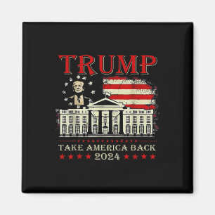 Donald Trump 2024: Amerikas amerikanische Flagge b Magnet