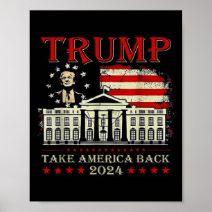 Donald Trump 2024: Amerikas amerikanische Flagge b Poster