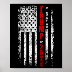 Donald Trump 2024: Amerikas amerikanische Flagge b Poster