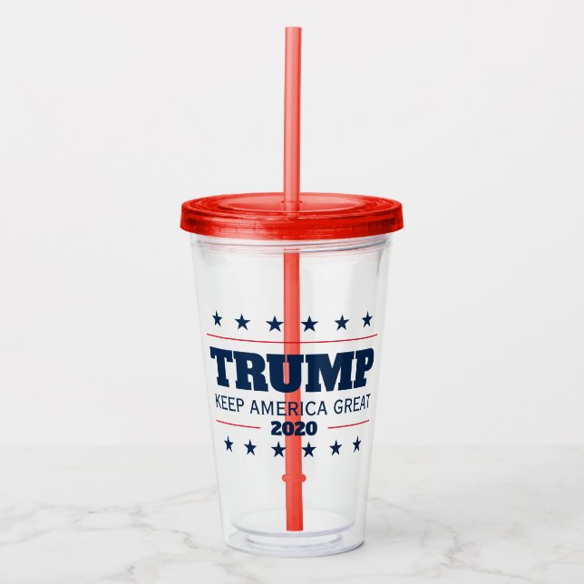 Donald Trump 2024 Behalte Amerika Großes Acryltrinkbecher (Vorderseite)