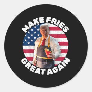 Donald Trump 2024 Französisch Fry - Make French Fr Runder Aufkleber