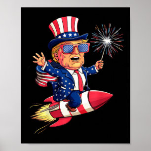 Donald Trump 2024 Glückwunsch 4. Juli Trump Amerik Poster