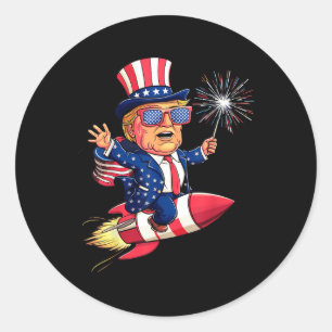 Donald Trump 2024 Glückwunsch 4. Juli Trump Amerik Runder Aufkleber