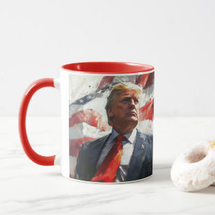 Donald Trump 2024 Heroic Oil Painting Style AI Tasse