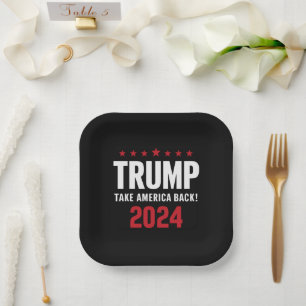 Donald Trump 2024 Holt Amerika zurück Wahl Pappteller