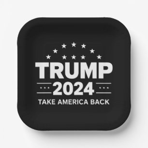 Donald Trump 2024 Holt Amerika zurück Wahl Pappteller