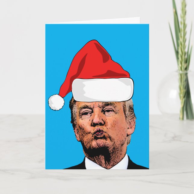 DONALD TRUMP 2024 KISS CHRISTMAS CARD KARTE (Vorderseite)