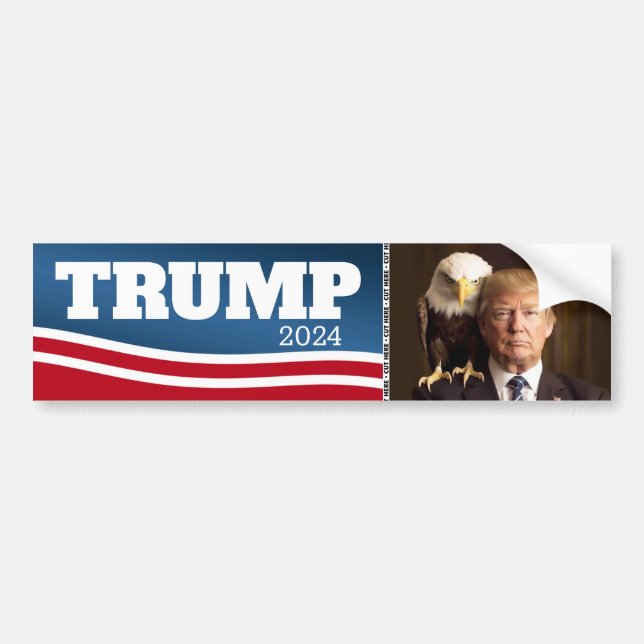 Donald Trump 2024 - Moderne und Adler Autoaufkleber (Vorne)