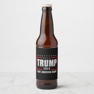 Donald Trump 2024 nimmt die Wahlen in Amerika zurü Bierflaschenetikett