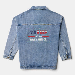 Donald Trump 2024 nimmt die Wahlen in Amerika zurü Jeansjacke