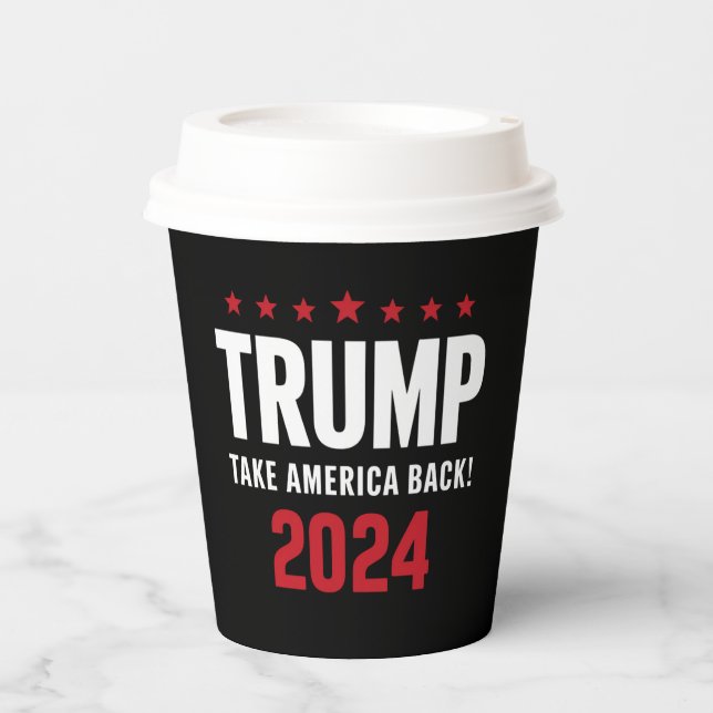 Donald Trump 2024 nimmt die Wahlen in Amerika zurü Pappbecher (Vorderseite)