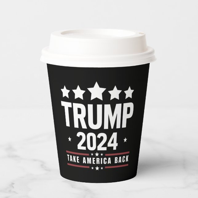 Donald Trump 2024 nimmt die Wahlen in Amerika zurü Pappbecher (Vorderseite)