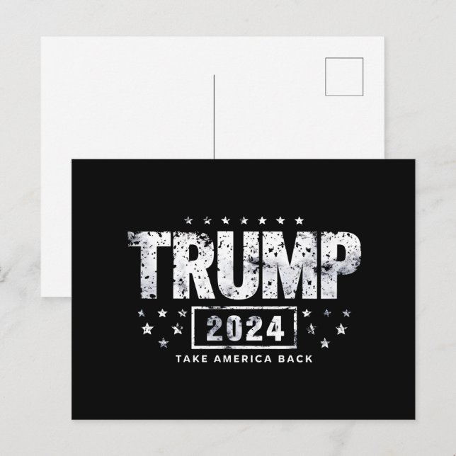 Donald Trump 2024 nimmt die Wahlen in Amerika zurü Postkarte (Vorne/Hinten)