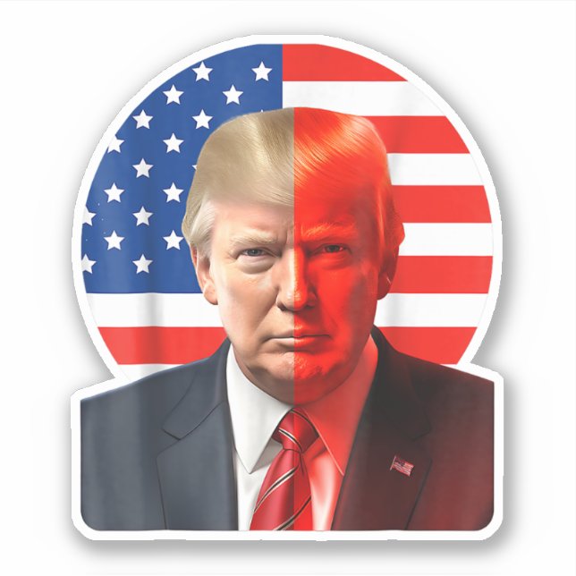 Donald Trump 2024 Präsident Legend American Flag Aufkleber (Vorderseite)