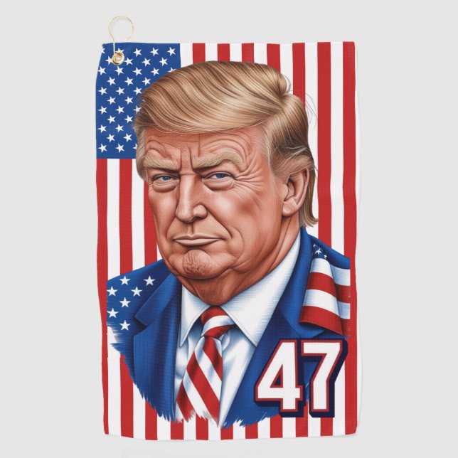 Donald Trump 2024 Presidential 47 Winner - USA Golfhandtuch (Vorderseite)