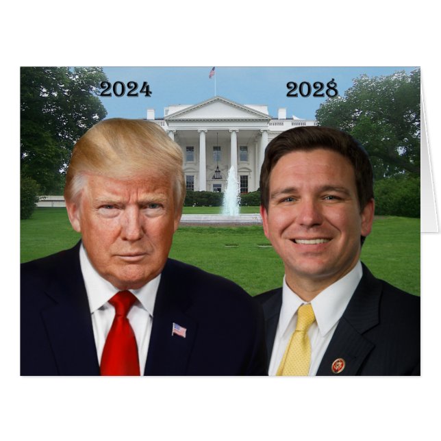 Donald Trump 2024 & Ron DeSantis 2028 (Vorderseite (Horizontal))