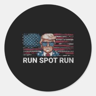 Donald Trump 2024 Run Spot Run Funny Republican Pa Runder Aufkleber