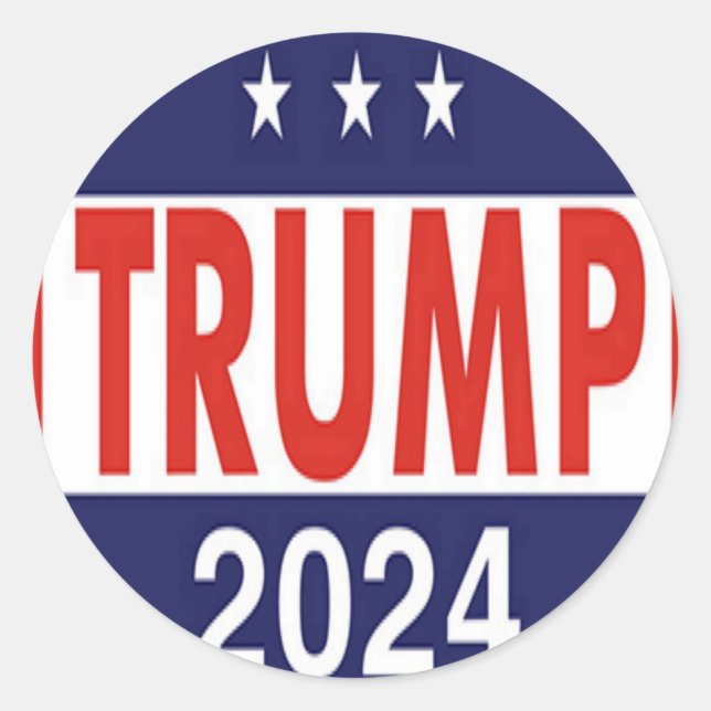 Donald Trump 2024 Runder Aufkleber (Vorderseite)