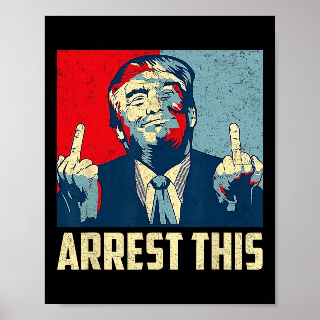 Donald Trump 2024 Unterstützerfestnahme Dies Vinta Poster (Vorne)