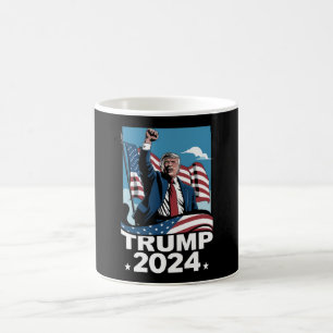 Donald Trump 2024 US-Wahl Amerikanische Flagge Kaffeetasse