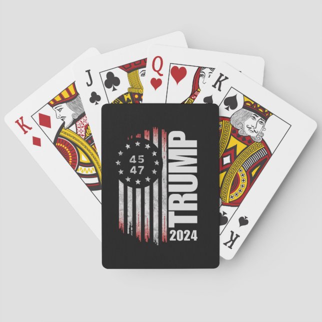 Donald Trump 2024 Wahl Abstimmung 45 47 Amerikaner Spielkarten (Rückseite)