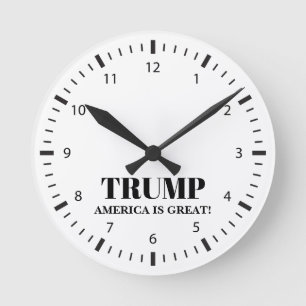 Donald Trump 2024 Wahl Amerika ist groß Runde Wanduhr