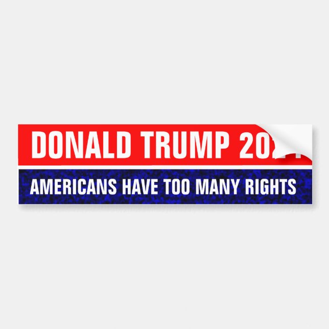Donald Trump 2024: Zu viele Rechte Autoaufkleber (Vorne)