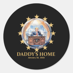 Donald Trump 2025 Oval Office Inaug Runder Aufkleber