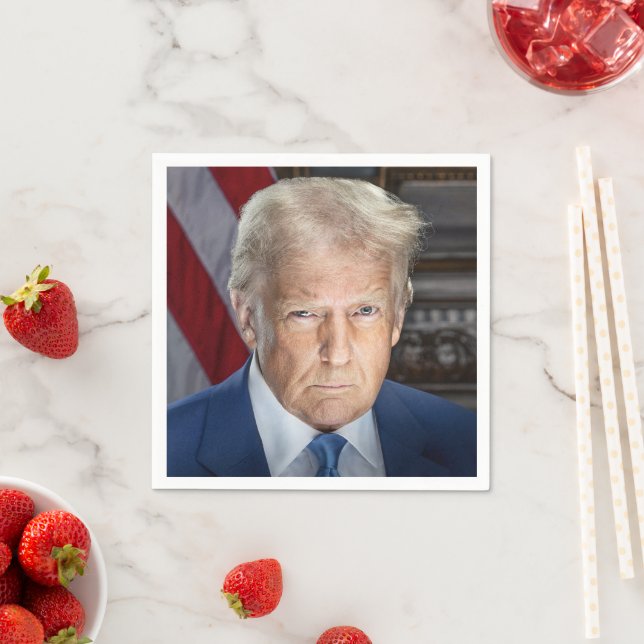 Donald Trump 2025 US-Präsident Portrait Serviette (Beispiel)