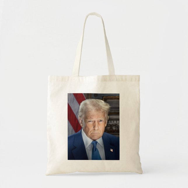 Donald Trump 2025 US-Präsident Portrait Tragetasche (Vorne)